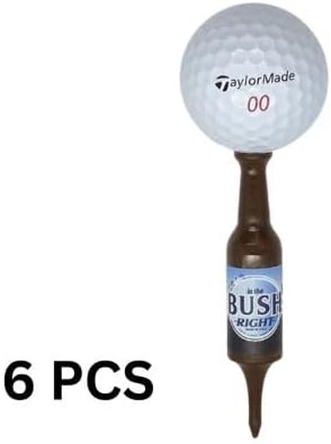 Beer Bottle Golf Tees, Virtually Unbreakable and Recyclable Plastic Golf Tee 6 Pack, Golf Gift for Men, Bachelor Party Novelty Gift, for Golfers,3-1/4" Tall (PuttWiser) in Saudi Arabia