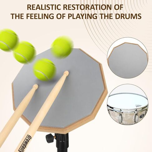 مجموعة حامل الطبل Snare Drum Practice مقاس 8 بوصات مع وسادة طبلة صامتة مزدوجة الجوانب وعصي الطبل وحقيبة حمل وحامل قابل للتعديل in Saudi Arabia