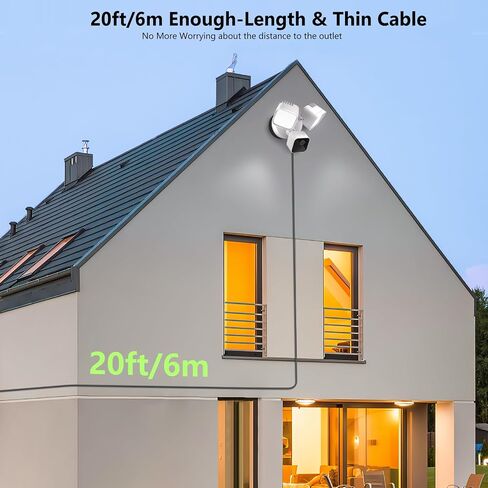 كابل الطاقة وحامل التوصيل لكاميرات Floodlight المتوافقة مع Floodlight Cam Wired Pro/Plus، كاميرا Floodlight السلكية Blink، صندوق كهربائي مع كابل مقاوم للطقس بطول 20 قدمًا - (تركيب 2 في 1 ومجموعة سلك) in Kuwait