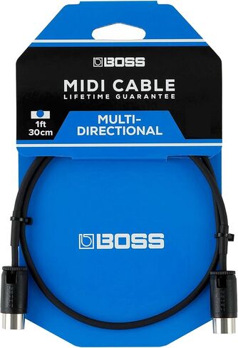 BOSS Bmidi-Pb1 – 1Ft/30Cm Length – Space-Saving Midi Cable with Multi-Directional Connectors, Perfect for Pedalboards and All Midi Applications in Saudi Arabia