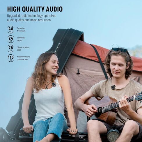 NEEWER Wireless Lavalier Microphone for USB C with Charging Case, Compatible with iPhone/Android/PC/Laptop, 48KHz/24Bit Mini Lapel Mic, Noise Canceling 24H Battery for Recording Live Vlog, KM18 in Saudi Arabia