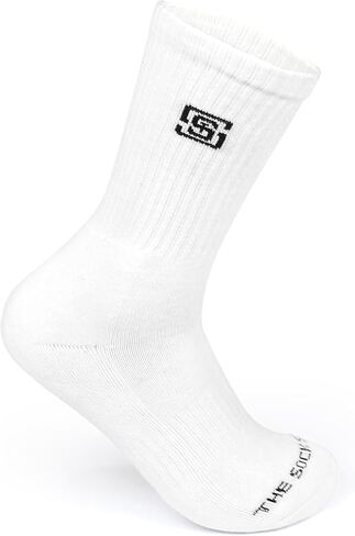 Men's Cushioned Crew Socks with Arch Support, 6 Pack Athletic Long Mid-Calf Length Compression Socks for Running, Breathable Thick Moisture Wicking Cushoin Comfort Socks - Black in Saudi Arabia