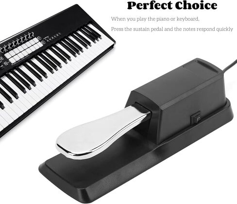 Sustain Pedal for Keyboard,Piano Pedal Keyboard Foot Damper Pedal,1/4″(6.5mm) Input Plug, for Electronic Keyboards, MIDI Synthesizer, Digital Pianos in Saudi Arabia