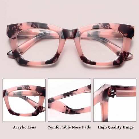 CCVOO 6 Pack Oprah Style Reading Glasses for Women Blue Light Blocking Computer Square Readers with Spring Hinge Men (A5 Mix, 2.25) in Saudi Arabia