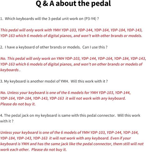3-Pedal For Digita Pianos Keyboards, Three Pedal Unit Compatible For Yamaha YDP-103, YDP-144, YDP-164, YDP-184, YDP-143, YDP-163 Electric Pianos Keyboards in Saudi Arabia