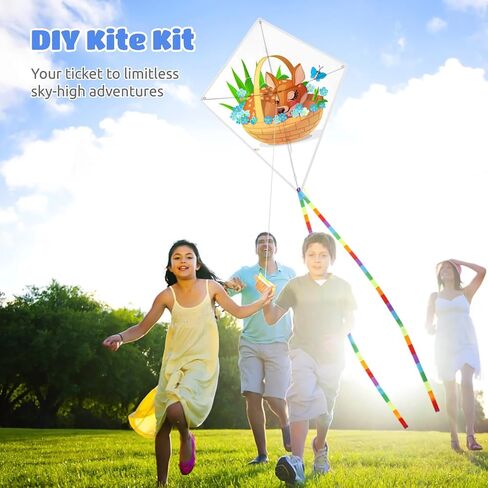6PCS DIY Kites Set,Bulk Kites DIY Kit for Kids DIY Decorating,26.7 x 23.4 Inches Colorful Rainbow Kites for Youth Adults Easy to Fly,Large Kites for Family Time Spring Outdoor Friends Beach Activities in Saudi Arabia