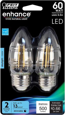 Feit Electric BPETC60950CAFIL/2/RP 60W EQ LED Light Bulb E26, 2 Bulbs in Saudi Arabia