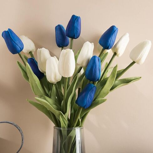 20 Pcs Tulips Artificial Flowers for Table Decor, Fake Artificial Bouquets, Realistic Tulips Flowers Decor for Wedding Party Office Kitchen Home Decor in Kuwait