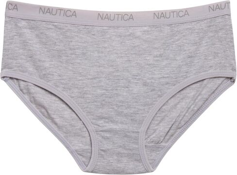 ملابس داخلية قصيرة للفتيات من Nautica - 10 قطع ملابس داخلية كاجوال قابلة للتمدد وحزام خصر متوسط ​​الخصر - ملابس داخلية قطنية للفتيات (4-12)، مقاس 7-8، وردي/مطبوع/رمادي منقط/أزرق/مخطط in Saudi Arabia