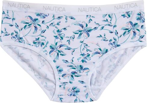 ملابس داخلية قصيرة للفتيات من Nautica - 10 قطع ملابس داخلية كاجوال قابلة للتمدد وحزام خصر متوسط ​​الخصر - ملابس داخلية قطنية للفتيات (4-12)، مقاس 7-8، وردي/مطبوع/رمادي منقط/أزرق/مخطط in Saudi Arabia