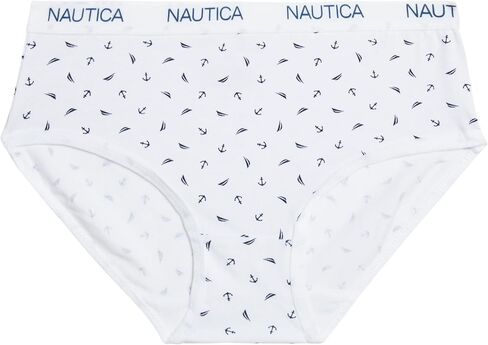ملابس داخلية قصيرة للفتيات من Nautica - 10 قطع ملابس داخلية كاجوال قابلة للتمدد وحزام خصر متوسط ​​الخصر - ملابس داخلية قطنية للفتيات (4-12)، مقاس 7-8، وردي/مطبوع/رمادي منقط/أزرق/مخطط in Saudi Arabia