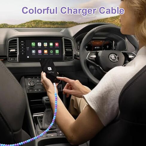 Aolcev USB C Cable 66W Fast USB to USB C Charging Cable Stylish and Durable Beaded USB Type C Charger Cord for iPhone 15 Pro Max/Pro/Plus Samsung S24 S23 S22 S21 Multicolored in Kuwait