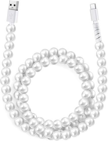 Aolcev USB C Cable 66W Fast USB to USB C Charging Cable Stylish and Durable Beaded USB Type C Charger Cord for iPhone 15 Pro Max/Pro/Plus Samsung S24 S23 S22 S21 Multicolored in Kuwait