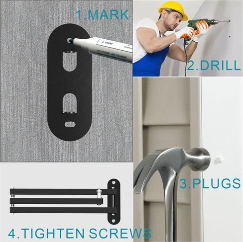 ذراع ذراع التثبيت على الحائط، ممتد بطول 2.6 قدم و31 بوصة أفقيًا بزاوية 180 درجة قابلة للطي لتوفير مساحة طويلة، لحامل الميكروفون للبث المباشر في المنزل أو المكتب (1/4 براغي) in Kuwait