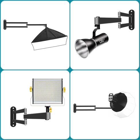 ذراع ذراع التثبيت على الحائط، ممتد بطول 2.6 قدم و31 بوصة أفقيًا بزاوية 180 درجة قابلة للطي لتوفير مساحة طويلة، لحامل الميكروفون للبث المباشر في المنزل أو المكتب (1/4 براغي) in Kuwait