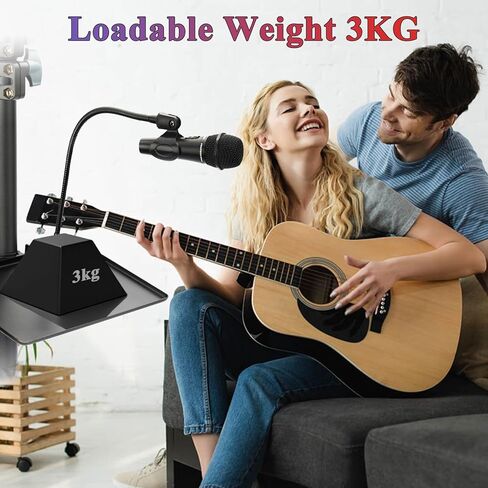 صينية حامل للميكروفون، رف صينية حامل للميكروفون مع حامل ميكروفون ذو رقبة معقوفة، مشبك على الصينية متوافق مع معظم حوامل الميكروفون حامل ثلاثي القوائم/حامل أوراق الموسيقى لتسجيل البث المباشر لمرحلة الاستوديو in Kuwait