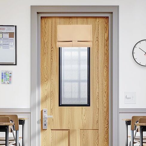 Velcro Door Curtain Tie Up Door Blind Thermal Insulated Small Door Curtains for Door Window/Small Front Door/Classroom Door, 1 Panel, W26 x L20, Brown in Saudi Arabia