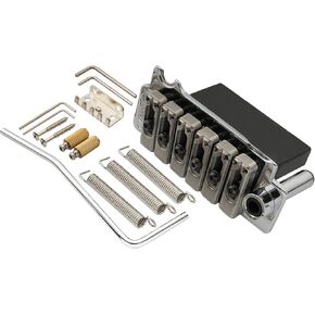 Wilkinson WVS50IIK 52.5mm 2-Point Tremolo Bridge with Steel Saddles Steel Block for Strat Straocaster Style Electric Guitar Replacement Parts, Chrome