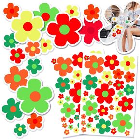 70 PCS Flowers Car Stickers Set, Car Decals Bicycle Sticker Motorcycle Bus Scooter Vinyl Waterproof Stickers Outdoor for Window Journal Planner Laptop Luggage Decoration