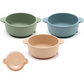 3 Pack Baby Bowls, Suction Bowls for Baby and Toddlers, BPA Free Food Grade Silicone Bowl Feeding Supplies, Dishwasher and Microwave Safe, Multicolor