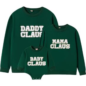 Winioder Family Matching Outfits Letter Print Long Sleeve Round Neck Sweatshirt Mom Dad and Baby Shirts Spring Clothes