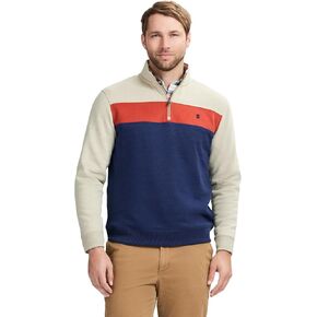 IZOD Men's Advantage Performance Quarter Zip Fleece Pullover Sweatshirt, Black