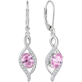 Starchenie Infinity Dangle Drop Earrings 925 Sterling Silver Oval Birthstones Leverback Earrings Jewelry Gift for Women in Kuwait