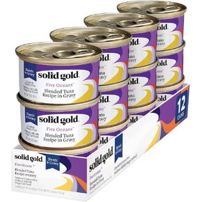 Solid Gold Wet Cat Food Pate Flavorful Feast 3 Count Sample Pack - Canned Cat Food Made w/Real Chicken for Indoor Cats - Grain Free Cat Wet Food for Sensitive Stomach & Healthy Living