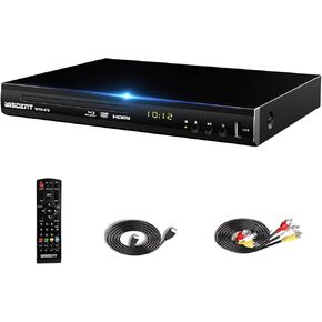 Blu Ray DVD Player, WISCENT Full HD 1080p Home Theater Disc System, Region A/1 Blu-Rays,HD Blu-Ray DVD Player for TV with Coaxial Audio/HDMI/AV/Output, USB Input, Built-in PAL NTSC