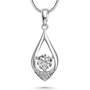 Gild & Grace Platinum Plated Sterling Silver Moissanite Necklace for Women Perfect for Wife Jewelry Necklaces for Women