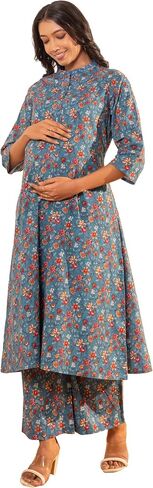 Janasya Maternity Nursing Kurta Set With Breastfeeding Feature for Pre and Post Pregant Women in Saudi Arabia