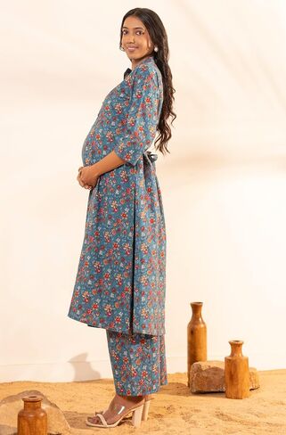 Janasya Maternity Nursing Kurta Set With Breastfeeding Feature for Pre and Post Pregant Women in Saudi Arabia