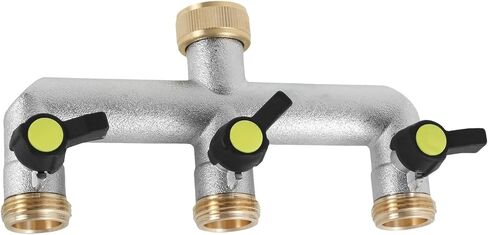 Hose Splitter Garden Hose 3 Way Valve Hose Splitter Brass Hose Splitter With Solid Long Handle Brass Valve Water Waer Hose Spigot Splitter 3 Way Valve 3/4" GHT Thread in Saudi Arabia