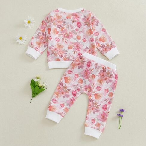 WZTYYDS Toddler Baby Girl Clothes 6 12 18 24 Months Fall Outfits Long Sleeves Sweatshirt Tops Pants Set 1-5T in Kuwait