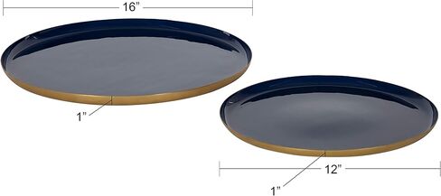 Kate and Laurel Neila Modern Tray Set, 2 Pieces, White and Gold, Decorative Trays for Storage and Display in Saudi Arabia