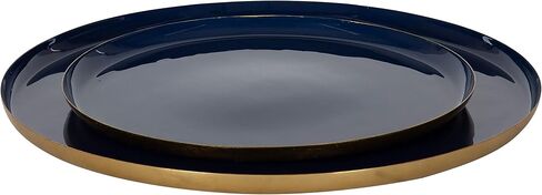 Kate and Laurel Neila Modern Tray Set, 2 Pieces, White and Gold, Decorative Trays for Storage and Display in Saudi Arabia