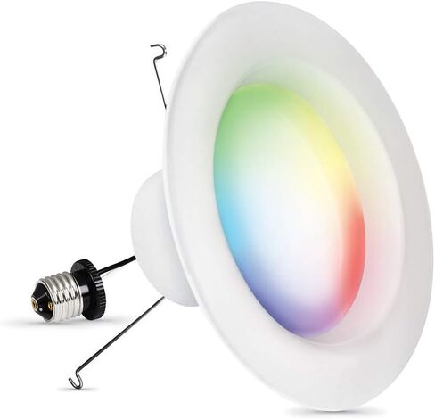 Feit Electric Smart Recessed Light, Fits Most 5-6" Can Housing, Works with Alexa or Google Assistant, Dimmable, 75W Equiv, 1000 Lumens, 2.4GHz WiFi Color Changing Downlight, LEDR6/RGBW/AG, 1 Pack in Saudi Arabia