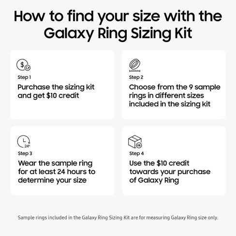 SAMSUNG Galaxy Ring, AI Smart Ring, Size First w/Sizing Kit, No App Subscription, Fitness Monitor, Sleep Tracker, Up to 7-Day Battery, Size 5, Titanium Black [US Version, 1Yr Manufacturer Warranty] in Saudi Arabia