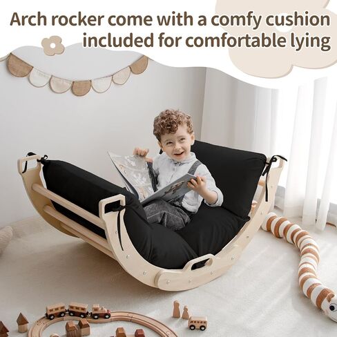 Arch Rocker Arch with Cushion - Wooden Climber Montessori Climbing Arch for Kids, Pillow for Arches in Saudi Arabia