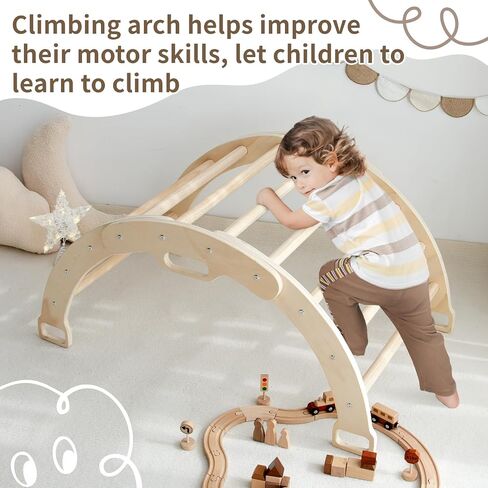 Arch Rocker Arch with Cushion - Wooden Climber Montessori Climbing Arch for Kids, Pillow for Arches in Saudi Arabia