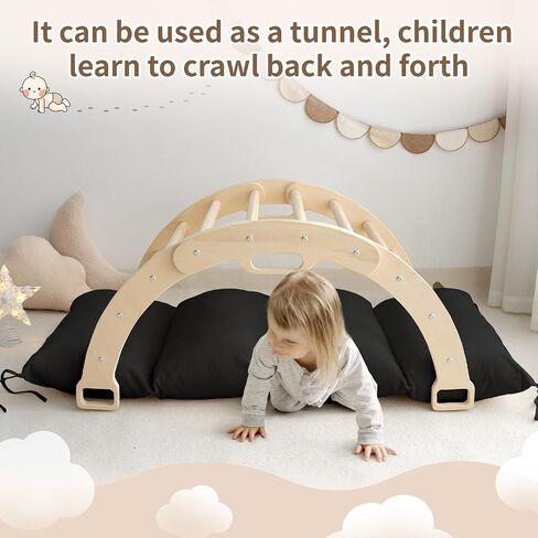 Arch Rocker Arch with Cushion - Wooden Climber Montessori Climbing Arch for Kids, Pillow for Arches in Saudi Arabia