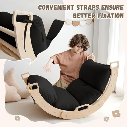Arch Rocker Arch with Cushion - Wooden Climber Montessori Climbing Arch for Kids, Pillow for Arches in Saudi Arabia