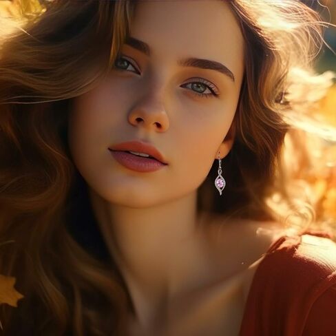 Starchenie Infinity Dangle Drop Earrings 925 Sterling Silver Oval Birthstones Leverback Earrings Jewelry Gift for Women in Kuwait