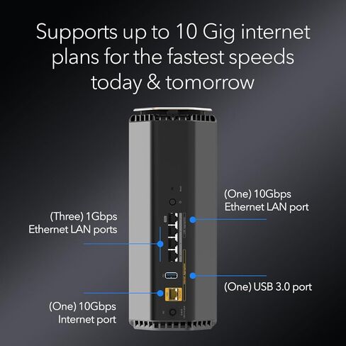 NETGEAR Nighthawk Tri-Band WiFi 7 Router (RS300) – BE9300 Wireless Speed (up to 9.3Gbps) - Coverage up to 2,500 sq. ft., 100 Devices – 2.5 Gig Internet Port in Saudi Arabia
