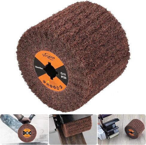 Non-Woven Wheel Surface Conditioning Tool, 80 Grit 120 x 100 x 19 mm Abrasive Drawing Polishing Wheel with Sandpaper for Wood Metal Burnishing Wheel 4.7"x 4" in Saudi Arabia