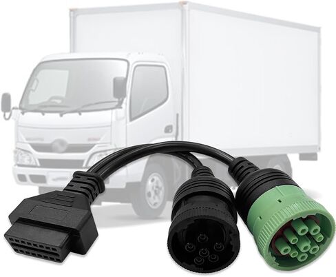 OBD 6pin 9pin J1708 J1939 Cable for Truck 6+9pin to OBD2 16pin Adapter Fit for Cummins Heavy Duty Truck Scanner Cable OBD to 9pin J1939 and 6pin J1708 Split Y Cable for Diesel Truck Diagnostic in Saudi Arabia