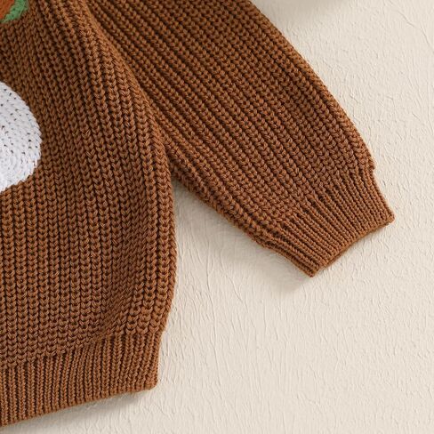 Lesimsam Toddler Baby Boy Girl Halloween Outfit Pumpkin/Ghost Knit Sweater Oversized Crewneck Knitted Pullover Sweatshirt in Saudi Arabia
