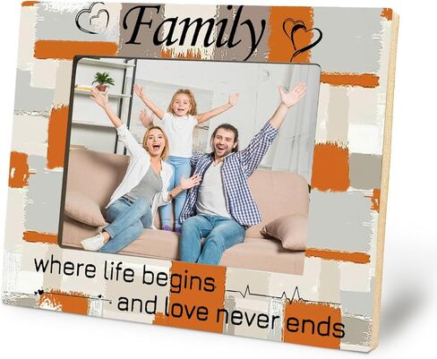Funny Family Picture Frames 4x6, Gifts for Family Members Mom Dad Son Daughter Grandma Grandpa, Family Gifts Ideas, Family a Little Bit Crazy Photo Frame in Saudi Arabia