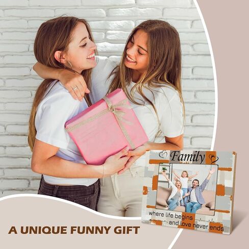 Funny Family Picture Frames 4x6, Gifts for Family Members Mom Dad Son Daughter Grandma Grandpa, Family Gifts Ideas, Family a Little Bit Crazy Photo Frame in Saudi Arabia