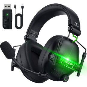 Wireless Gaming Headset with Microphone for PS5, PS4, PC, Switch, Mac, 7.1 Crystal Stereo Bluetooth Headphones, PS5 Headset Wireless 2.4GHz with Lossless Audio, 50 Hr Battery, Cool RGB